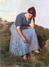 Young Woman in a Field by Jules Breton